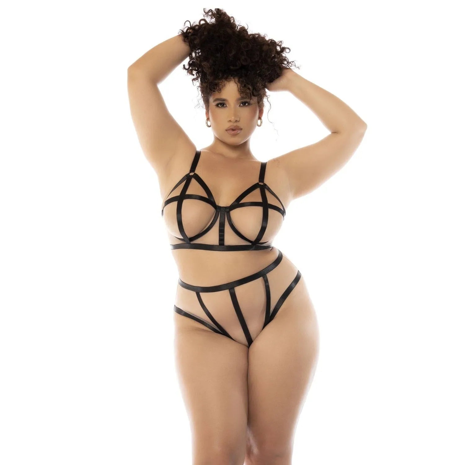 Ensemble Lingerie Grande Taille Résille Transparente Mapalé