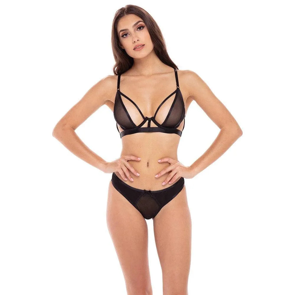 Ensemble Lingerie Résille Noire Armatures