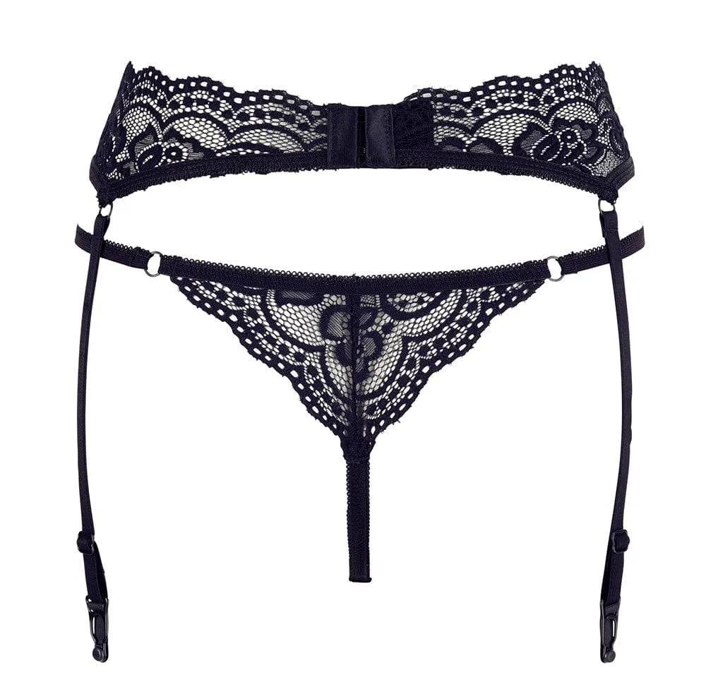 Ensemble Porte-Jarretelles Dentelle Noire Ajustable Sexy