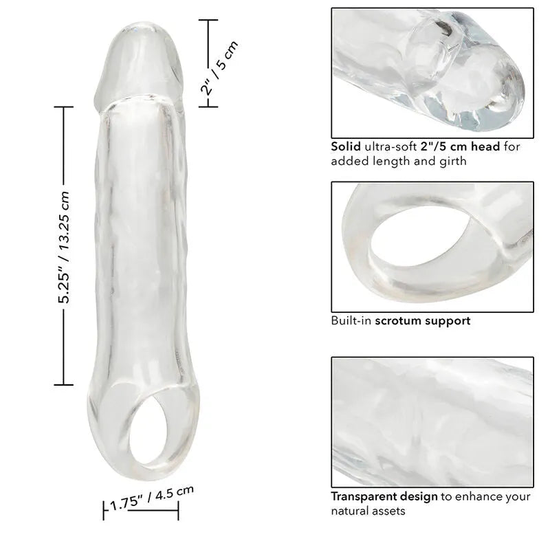 Extension réaliste transparente Performance Maxx Clear 7,5, tête douce, design transparent, support intégré.