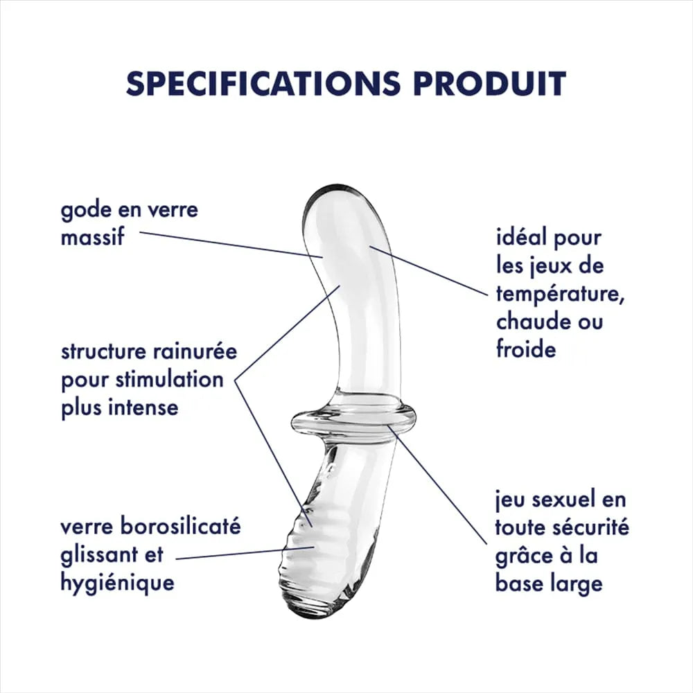 Gode En Verre Borosilicaté Polyvalent Pour Stimulation Unisexe