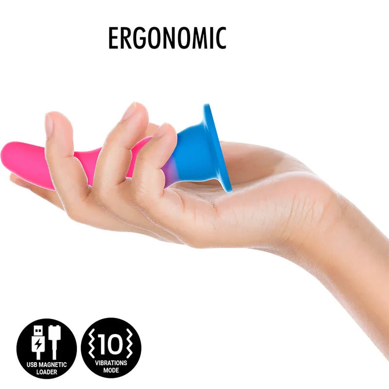 Godemichet Vibrant Multicolore Silicone Néon Anal