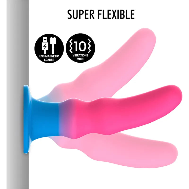 Godemichet Vibrant Multicolore Silicone Néon Anal