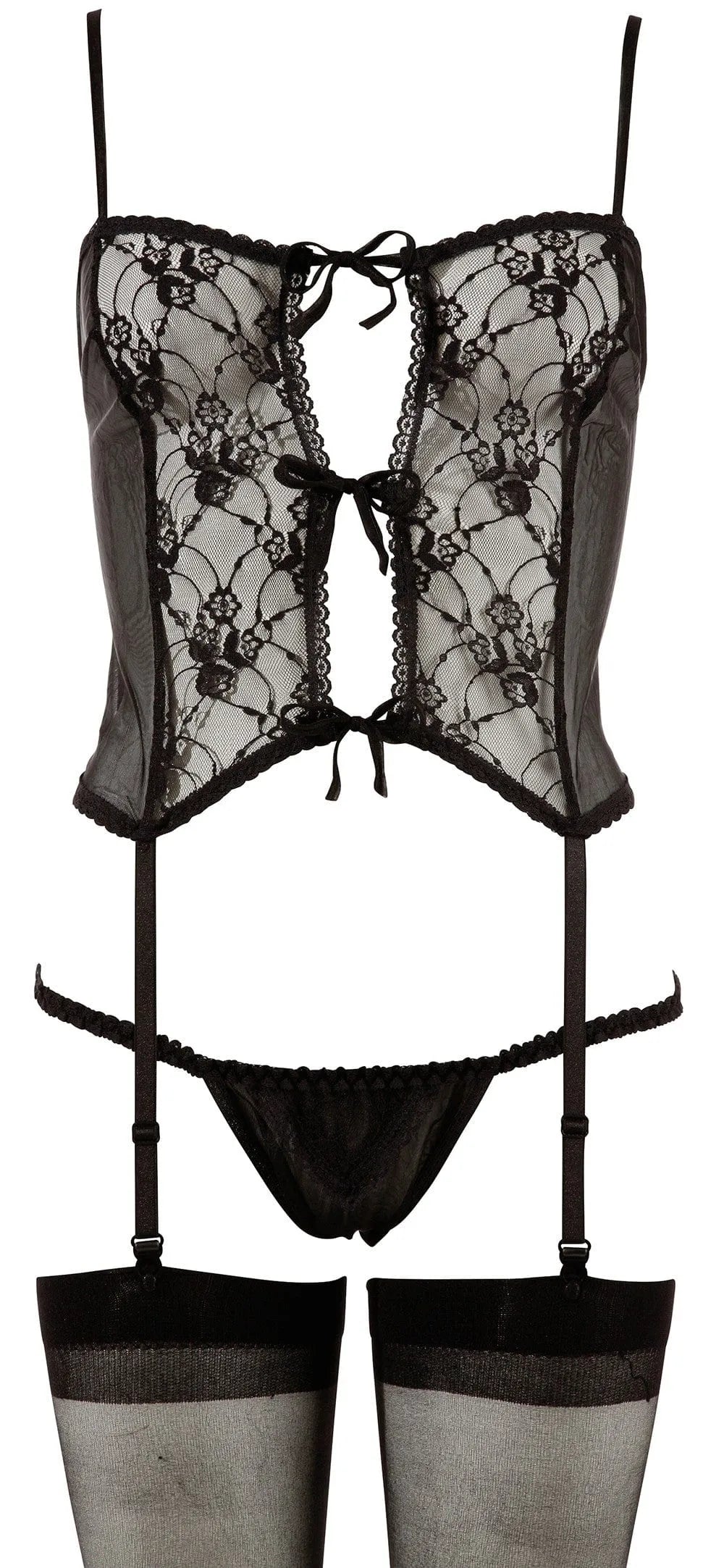 Guêpière Porte-Jarretelles Dentelle Noire Cottelli