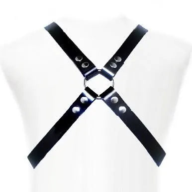 Harnais Ajustable En Cuir Noir Bdsm