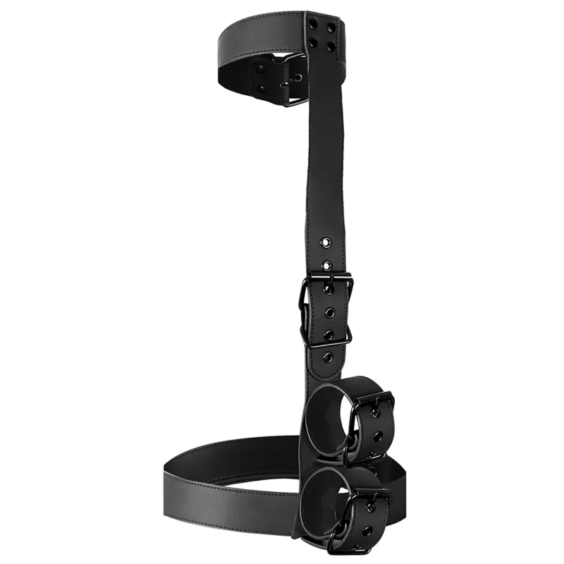 Harnais Bdsm Cuir Végétalien Ajustable Sans Nickel