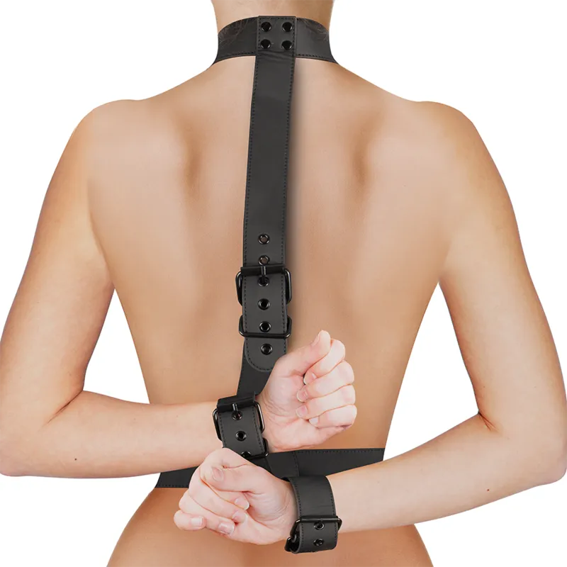 Harnais Bdsm Cuir Végétalien Ajustable Sans Nickel