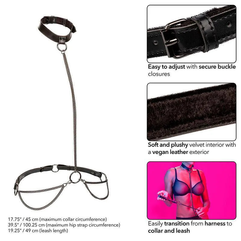 Harnais Bdsm En Cuir Végétalien Ajustable