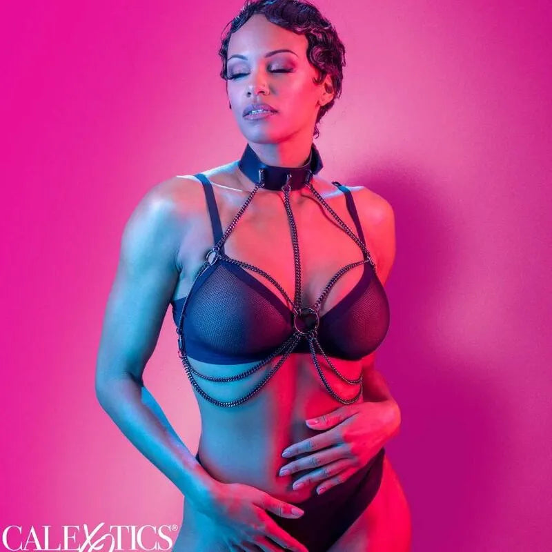 Harnais Collier Multi Chaînes Cuir Végétalien