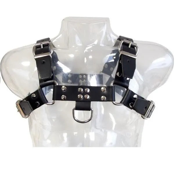 Harnais De Bondage En Cuir Noir Ajustable