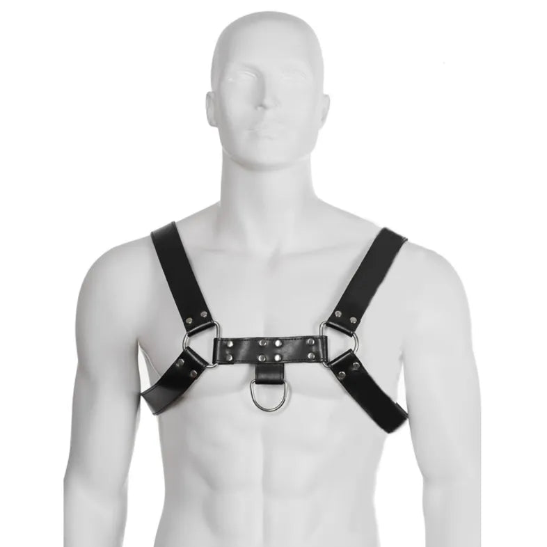 Harnais De Bondage En Cuir Noir Ajustable