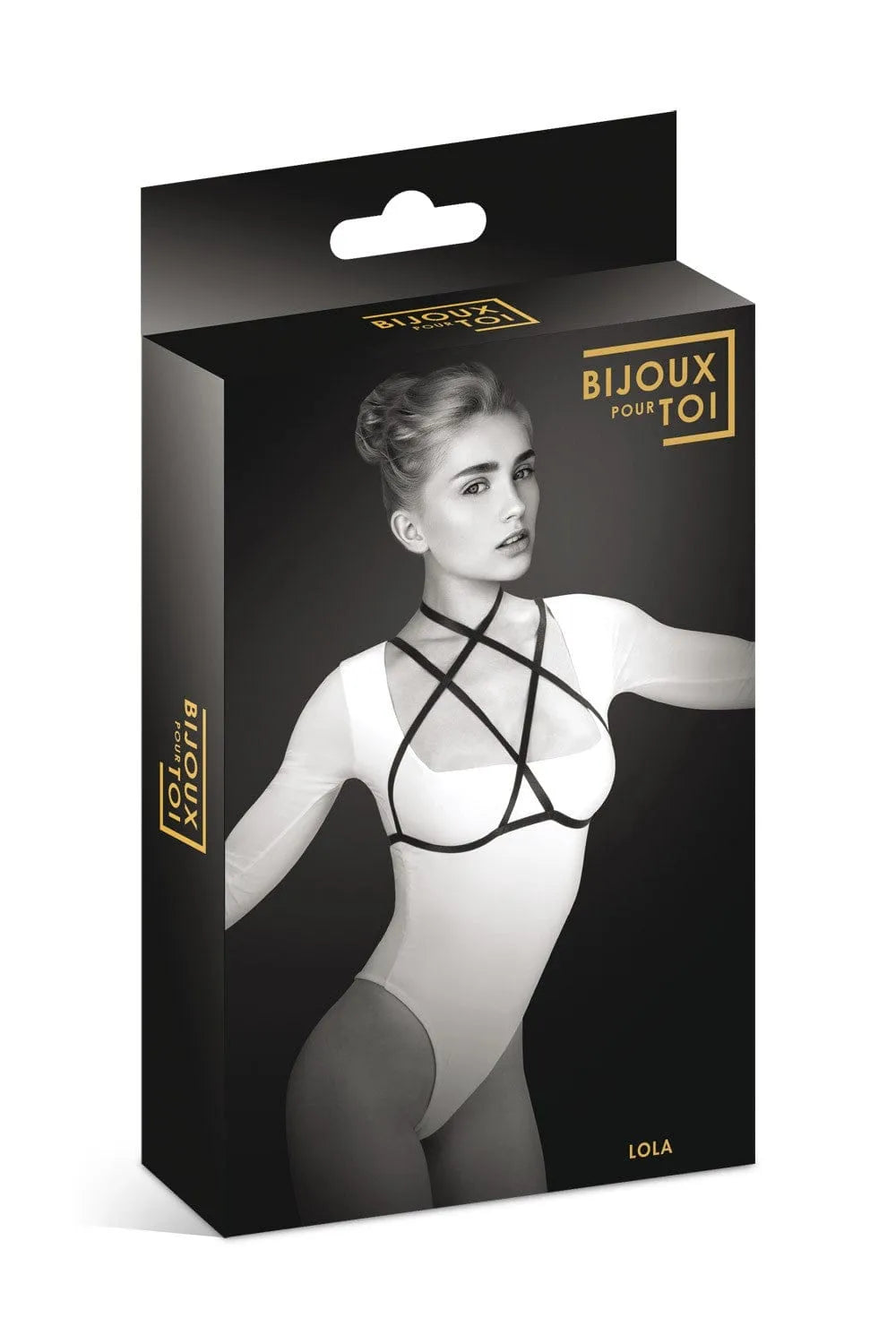 Harnais De Corps Extensible Noir Lola Avec Ornements