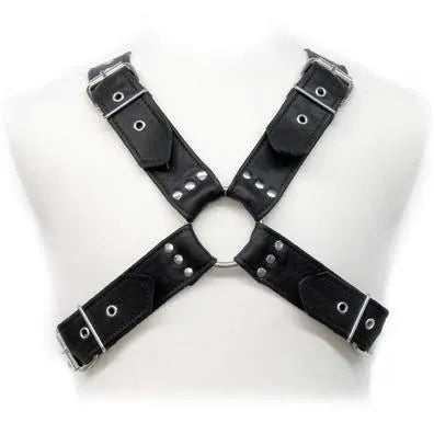 Harnais En Cuir Noir Ajustable