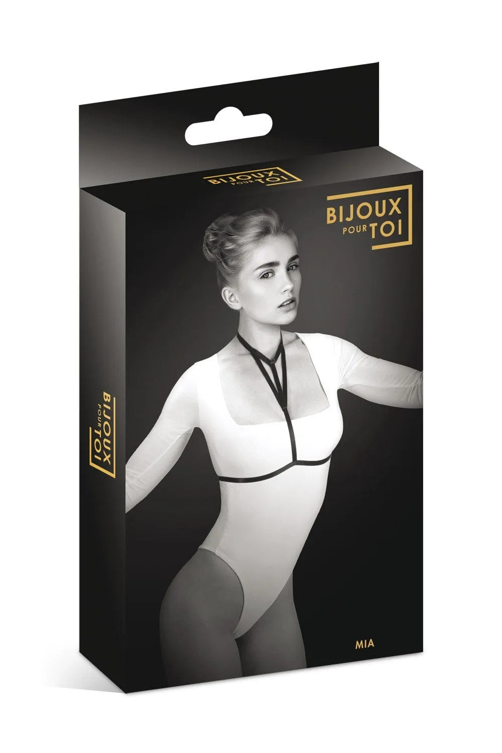 Harnais Noir Extensible Orné Pour Lingerie
