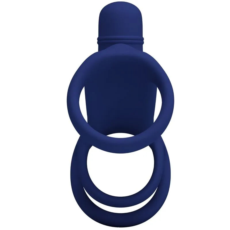 Harnais Pénien Vibrant En Silicone Bleu