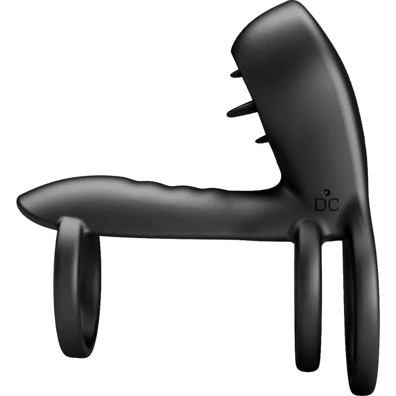 Harnais Pénien Vibrant Silicone Noir 12 Modes