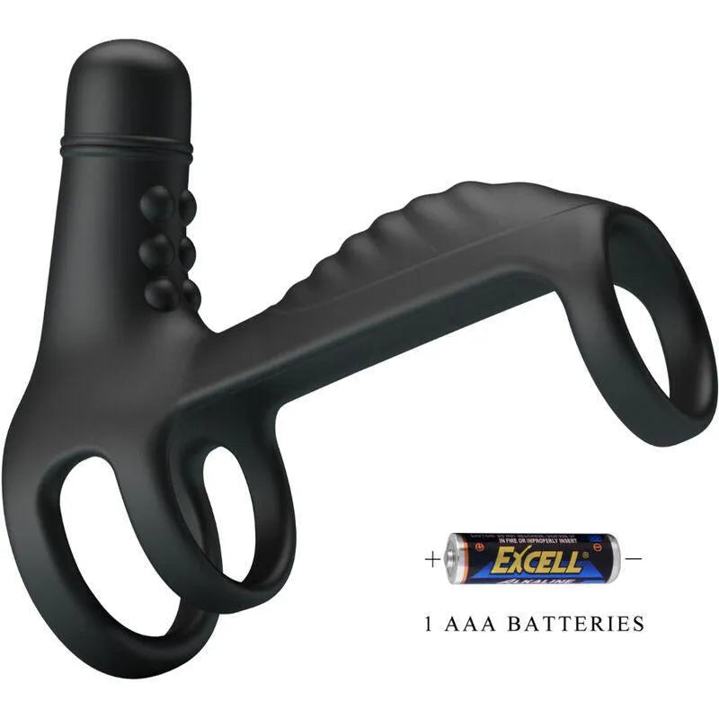Harnais Pénien Vibrant Silicone Noir Couples