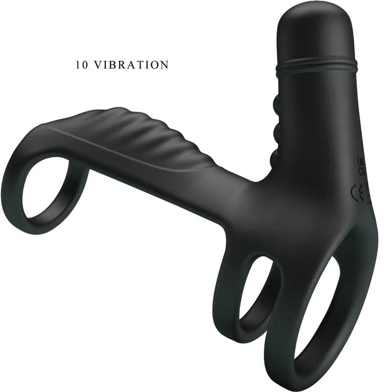 Harnais Pénien Vibrant Silicone Noir Couples