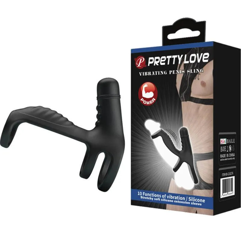 Harnais Pénien Vibrant Silicone Noir Couples