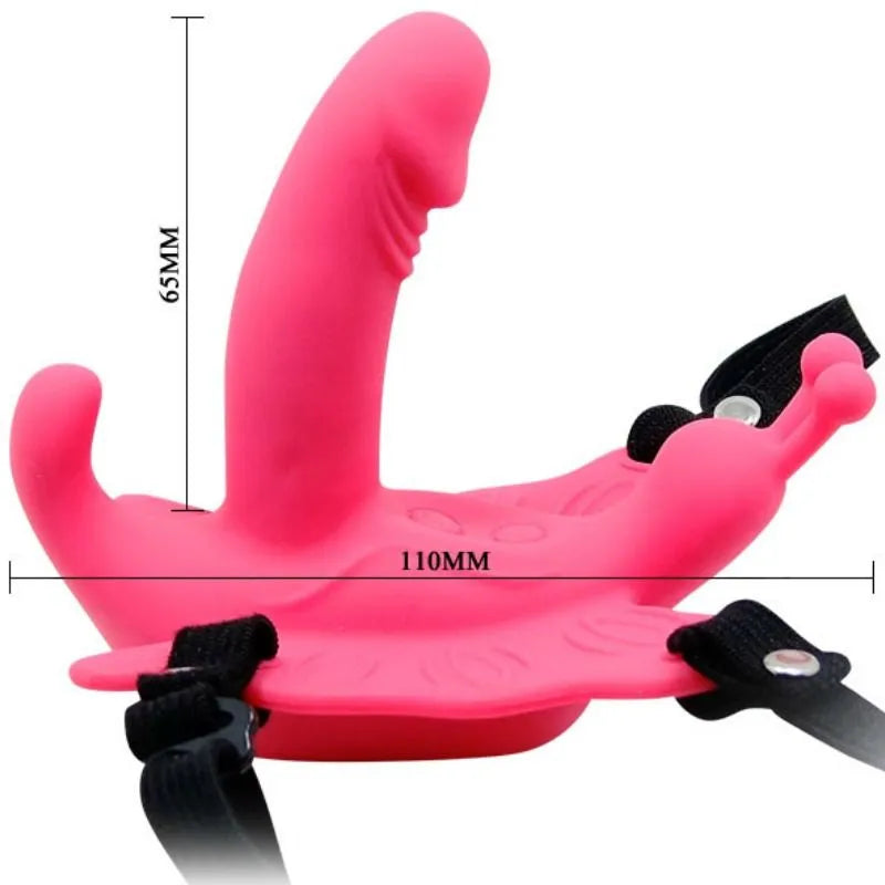 Harnais Papillon Vibrant Silicone Clitoridien