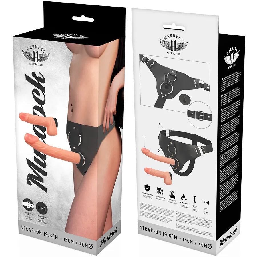 Harnais Réaliste Interchangeable Néoprène Cuir Vegan