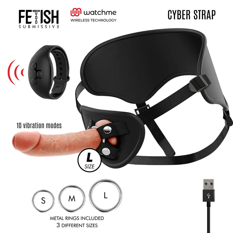 Harnais Réaliste Silicone Liquide Vibration Watchme
