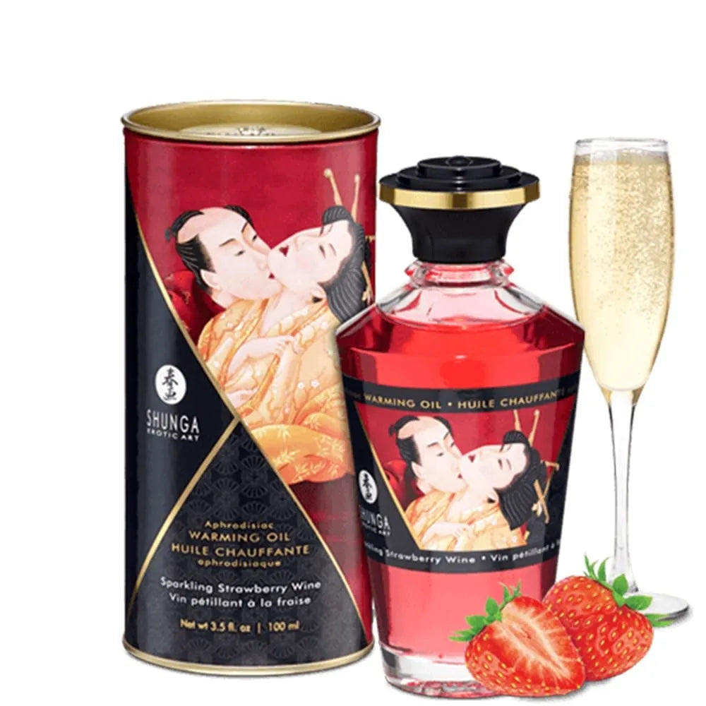 Huile Chauffante Érogène Fraise Naturelle