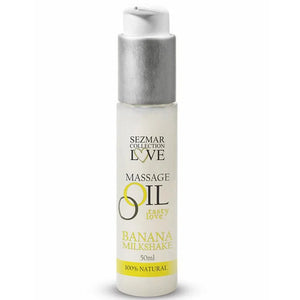 huile comestible massage milkshake banane gourmande sensuelle hydratante soyeuse naturelle 50ml intime sensorielle aphrodisiaque végane hypoallergénique