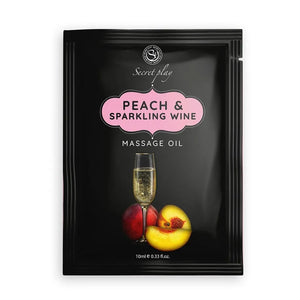 huile massage érotique vin pétillant pêche dosette 10ml espagnole hydratante nourrissante douce légère fruitée sensuelle piquante nontestée