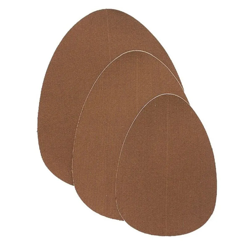 Coussinets de lifting seins Bye Bra bruns, forme ovale, coton 93%, adhésifs imperméables, sans bretelles, 3 paires.