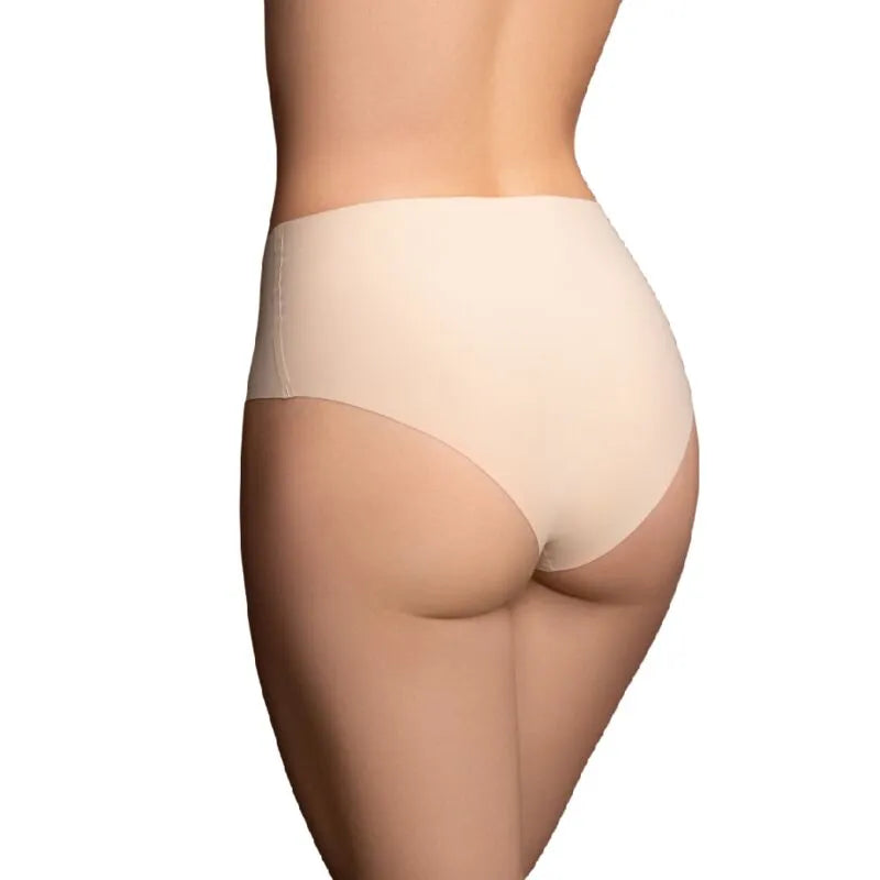 Culotte haute invisible beige Bye Bra, sans couture, douce et légère, idéale sous vêtements moulants, lot de 2.