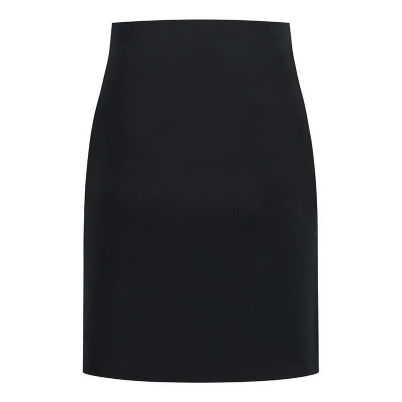 Jupe invisible noire Bye Bra, longueur genou, taille haute, microfibre élastique, contrôle léger, sous-vêtements discrets.