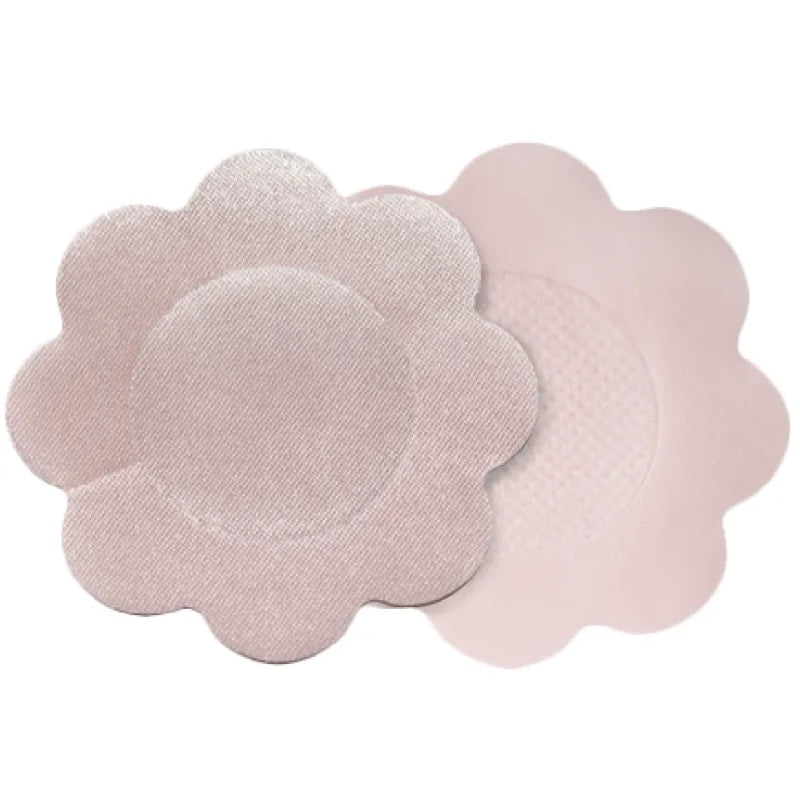 Protège-tétons réutilisables en forme de fleur, couleur chair, pack de 3, pour une couverture discrète et confortable.