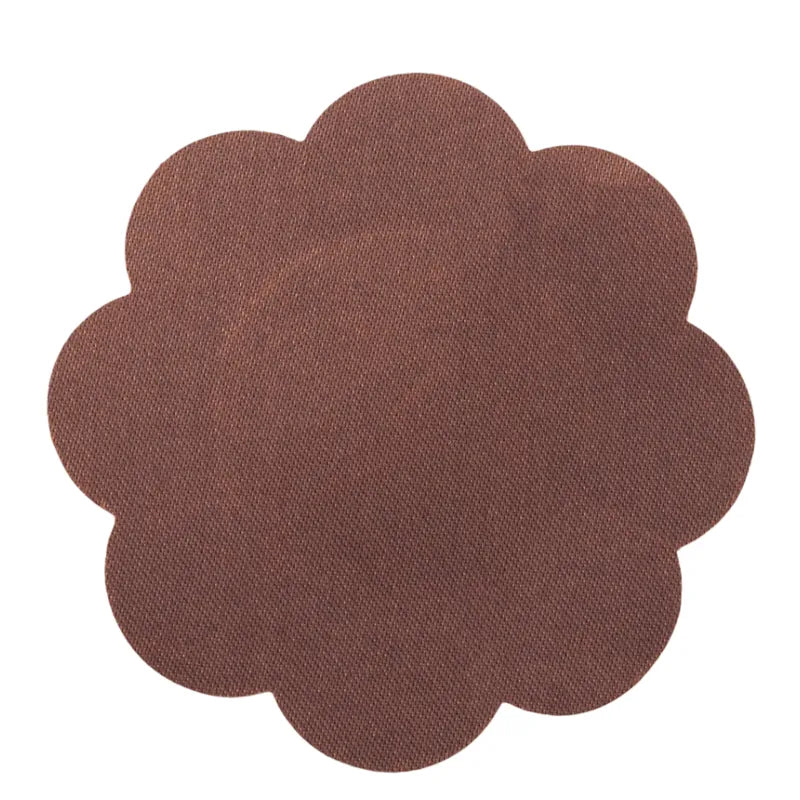Protège-tétons réutilisable brun en forme de fleur, pack de 3, adhérence optimale, discret et confortable.