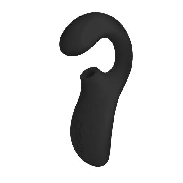 Lelo - Masseur de stimulation double aspiration Enigma noir silicone médical grade, design moderne, ergonomique, multifonctionnel, stimulation clitoridienne et G-spot