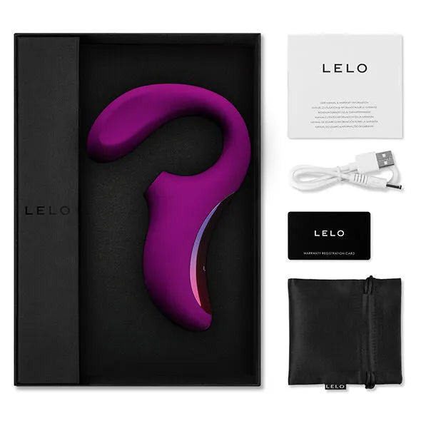 Masseur sextoy Lelo Enigma double stimulation clitoridienne G-spot silicone hypoallergénique design éргonomique portable rose profonde