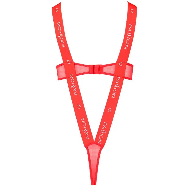 Passion Kyoka Teddy rouge sexy lingerie élastique seins nus S/M Europe