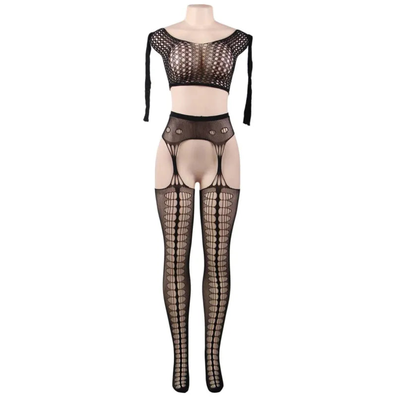 QUEEN LINGERIE - BODYSTOCKING HAUT MANCHES LONGUES