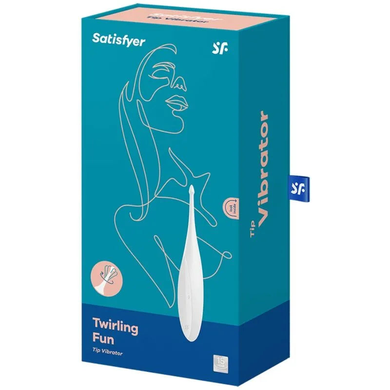 Vibrateur Twirling Fun Tip Satisfyer blanc stimulation clitoridienne circulaire silicone médicaux IPX7 étanche sextoy