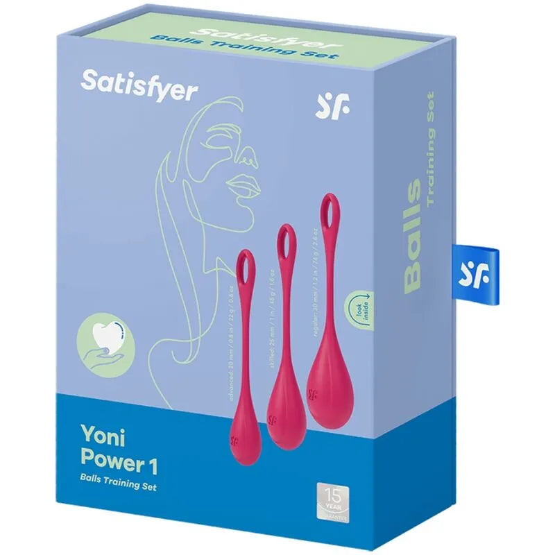 Satisfyer Ensemble Entraînement Yoni Power 1 Rouge muscles plancher pelvien orgasmes intenses silicone médical qualité Ben Wa balls tailles progressives