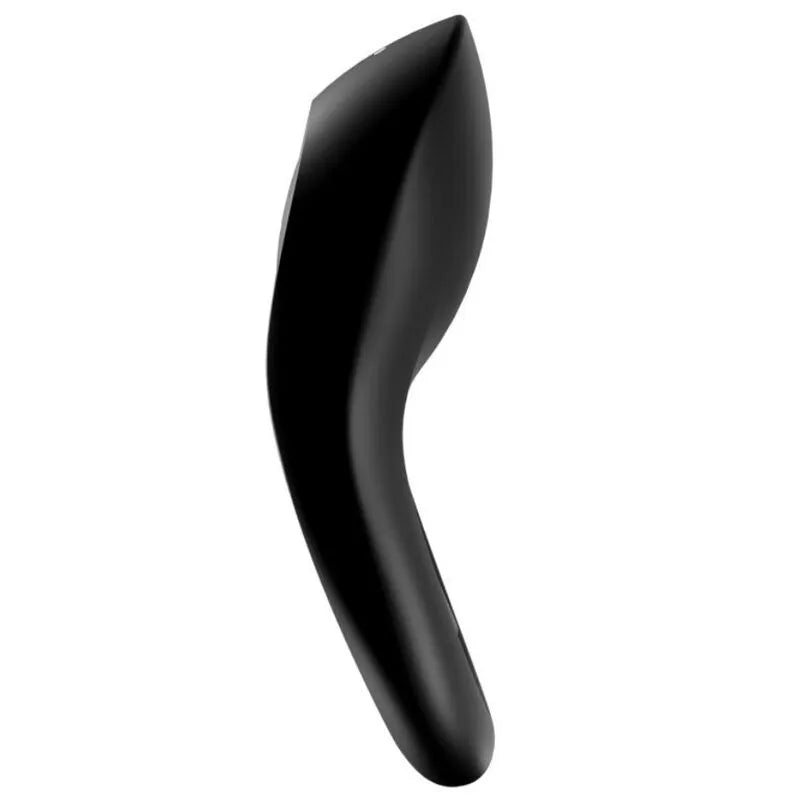 Anneau vibrant duo Satisfyer noir, silicone médical, double anneau, stimulation pénis et testicules, sextoy couple.