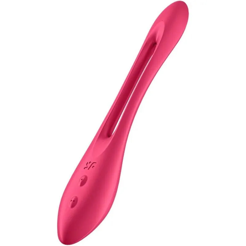 Vibromasseur multi-usage Satisfyer Elastic Joy Rouge stimulation clitoridienne périnéale tétanisationouple silicone médical