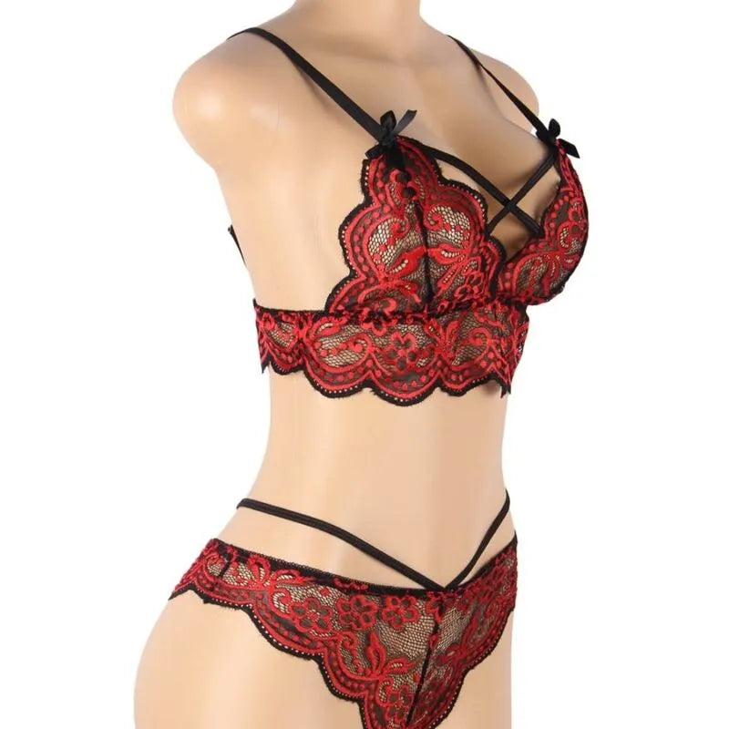 SUBBLIME - SET ENSEMBLE DEUX PIÈCES TOP ET CULOTTE EN DENTELLE