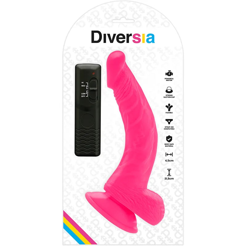 DIVERSIA - DILDO VIBRANT FLEXIBLE ROSE 21.5 CM -O-