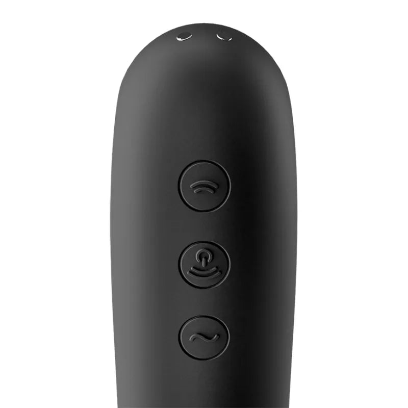 Vibrateur Dual Kiss Air Pulse Noir stimulation clitoridienne silicone médical étanche IPX7 sextoy design moderne couple plaisir intime
