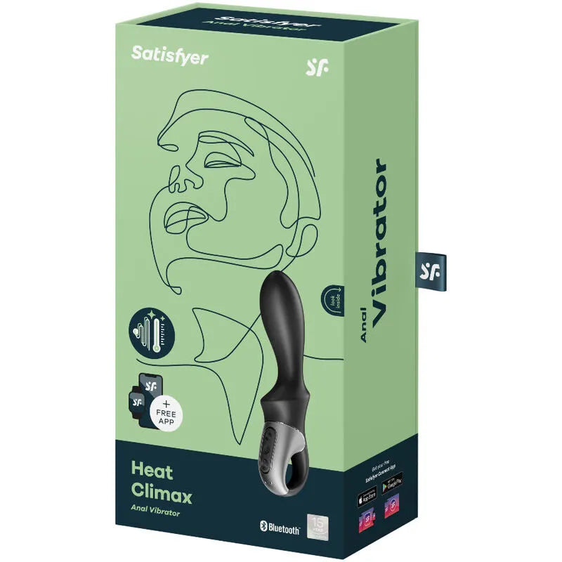 Vibromasseur anal chauffant Satisfyer Heat-Climax Noir stimulation intense silicone doux application i OS Android discrétion couple solitaire bien-être intime erotico