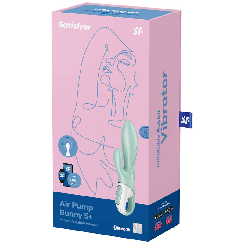 Satisfyer - Air Pump Bunny 5+ Application Gonflable Lapin Vibrateur Vert