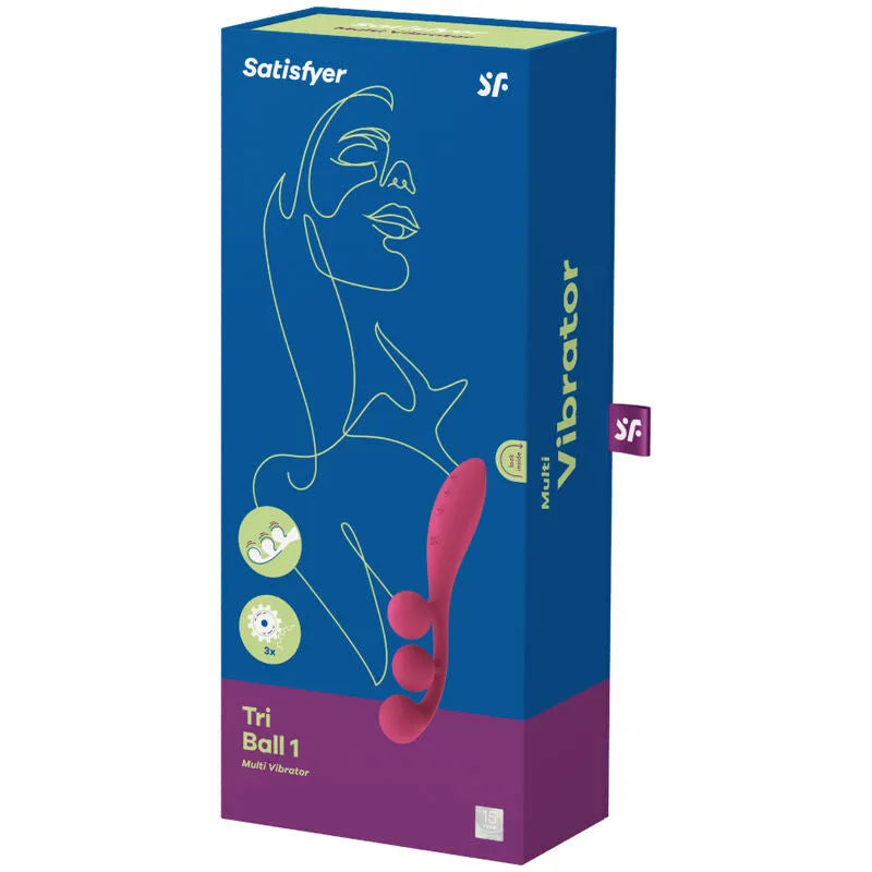 Vibrateur multi-tailles Satisfyer Tri Ball 1 rouge stimulation point G silicium hypoallergénique 15 ans garantie sextoy design moderne