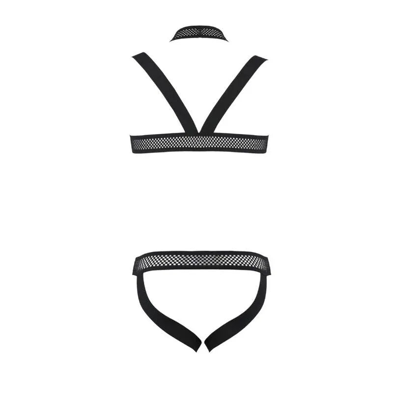 PASSION 043 Ensemble Lingerie Noir Polyuréthane Polyester Certifié Oeko-Tex Européen