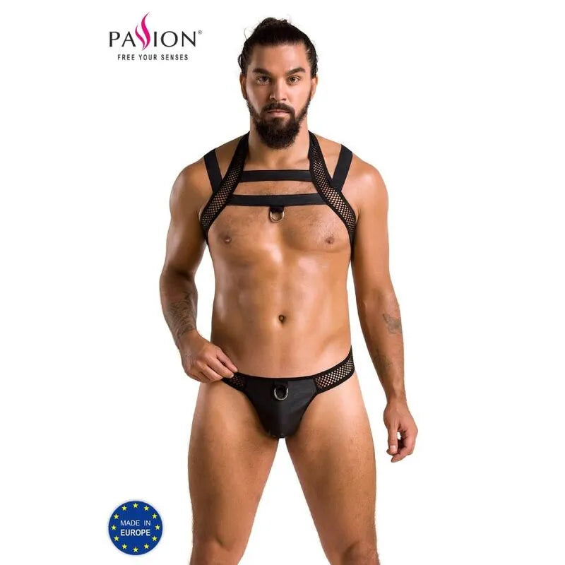 PASSION 043 Ensemble Lingerie Noir Polyuréthane Polyester Certifié Oeko-Tex Européen